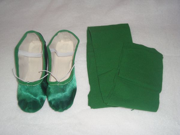 Sapatilha Ballet Cetim mais meia calca verde